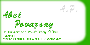 abel povazsay business card